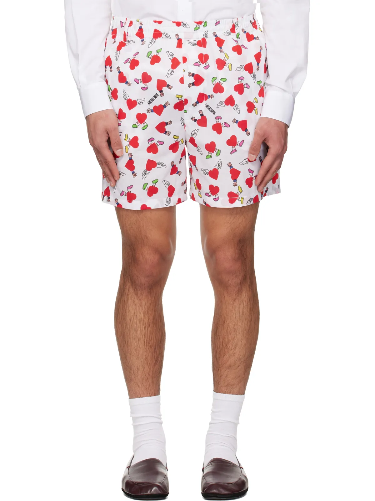 Moschino ライトウェイト コットンポプリン プリント ショートパンツ - 画像1