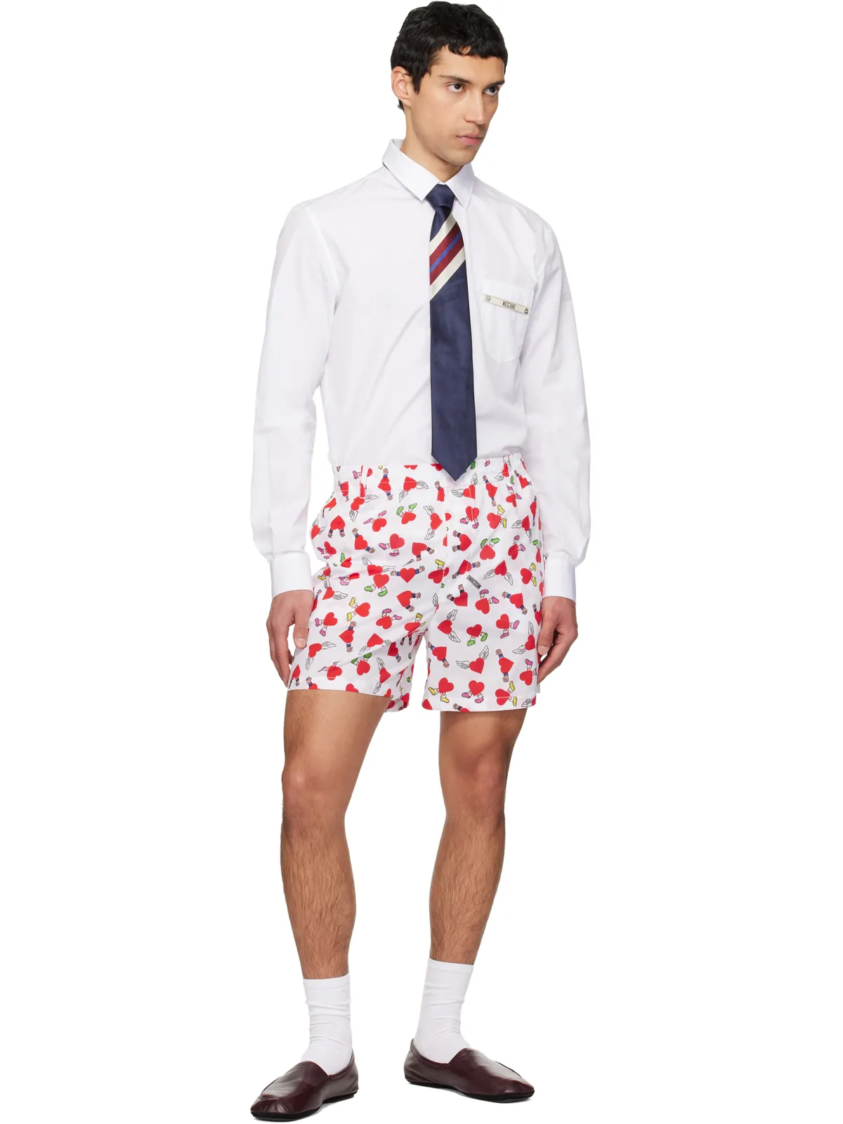 Moschino ライトウェイト コットンポプリン プリント ショートパンツ - 画像4
