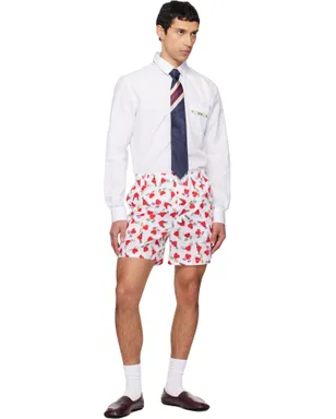 Moschino ライトウェイト コットンポプリン プリント ショートパンツ - サムネイル4