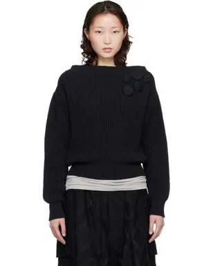 OPEN YY Badge Applique Knit プルオーバーセーター - サムネイル1
