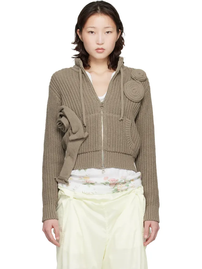 OPEN YY OPEN YY Applique Knit ジップアップセーターの商品画像