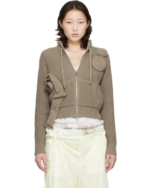 OPEN YY Applique Knit ジップアップセーター - サムネイル1