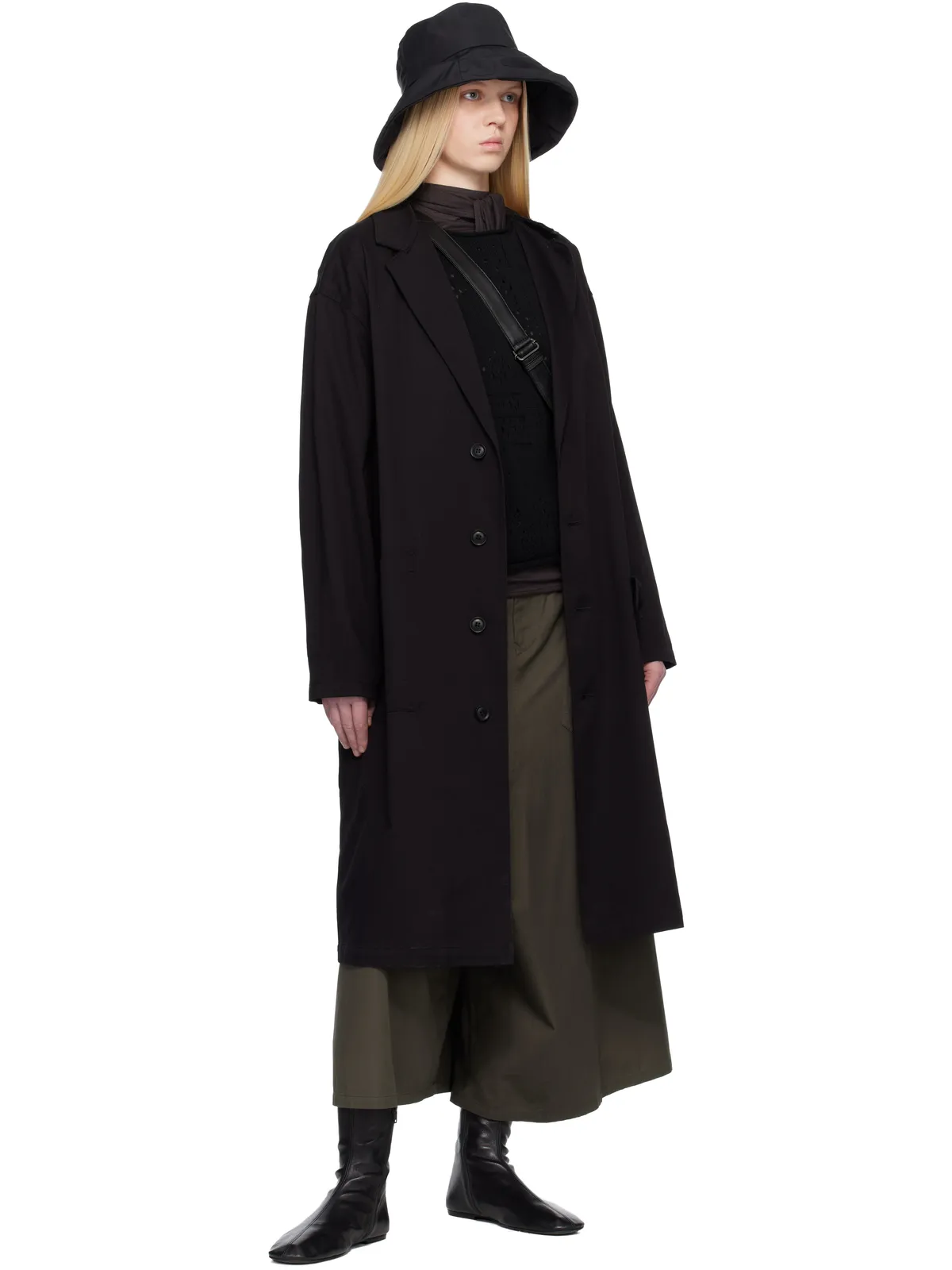 Y's Left Hanging Collar コート - 画像4
