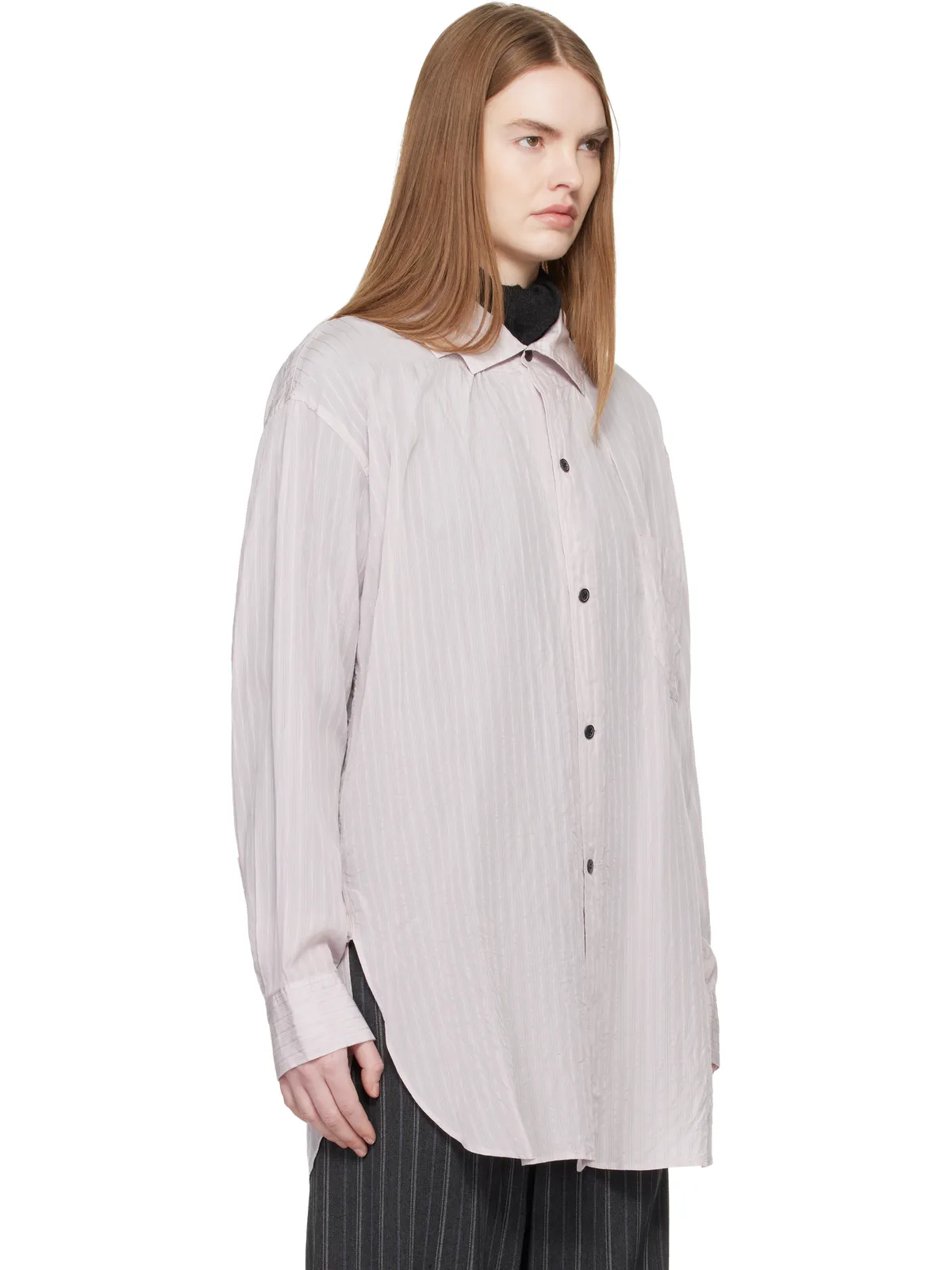 Y's Square-Collar セルロース ストライプ シャツ - 画像2