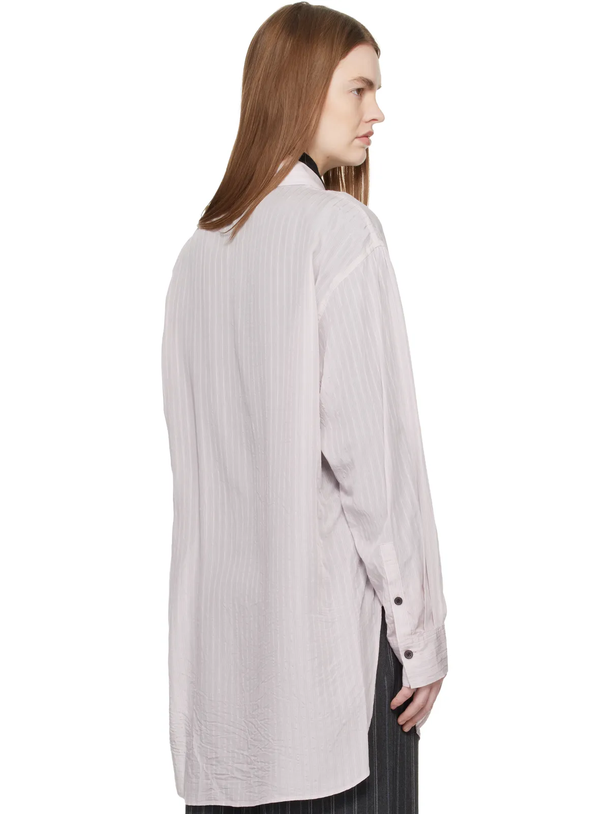 Y's Square-Collar セルロース ストライプ シャツ - 画像3