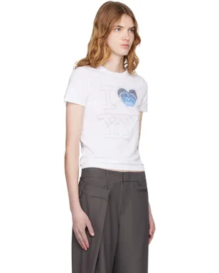 OPEN YY SSENSE限定 White 'I LOVE YY' ベビーTシャツ - サムネイル2