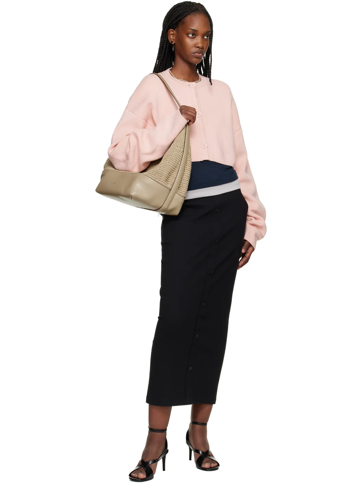 TOTEME Belted Woven-Leather トートバッグ - 画像4