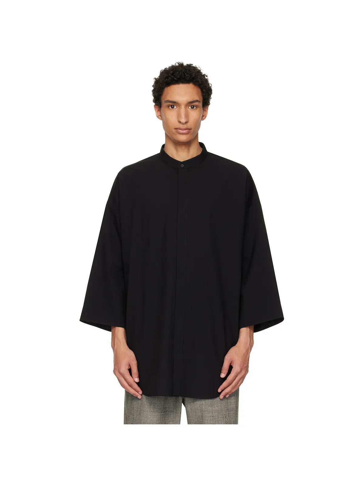 Fear of God コットン ウール オックスフォード リラックス 半袖シャツ - 画像1