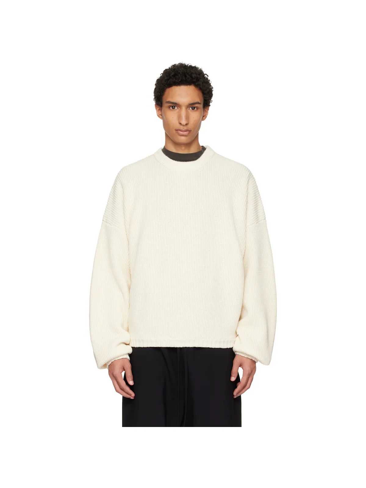 Fear of God ダブルニット リネン ウール コットン クルーネックセーター - 画像1