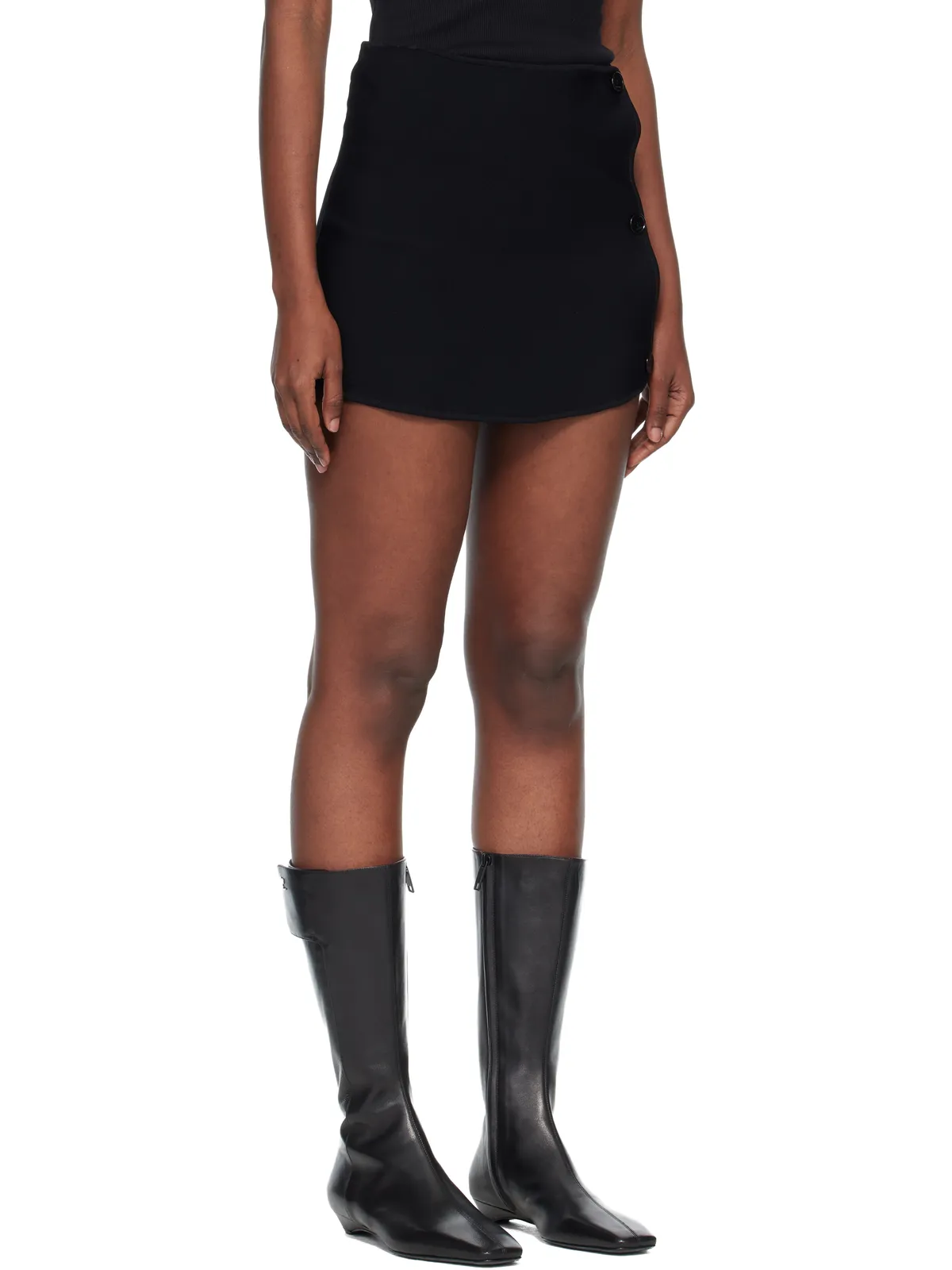 Courrèges Oblique Buttoned ニット ミニ スコート - 画像2