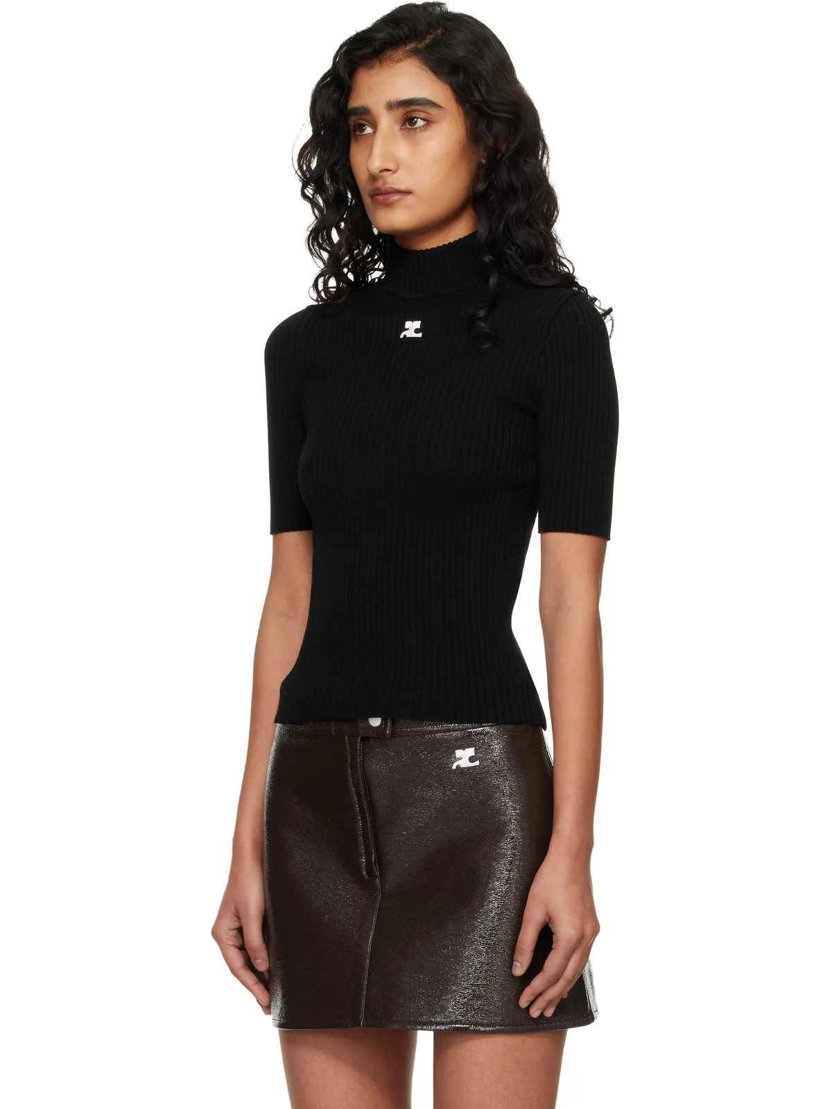 Courrèges Reedition 半袖 リブ タートルネック - 画像4