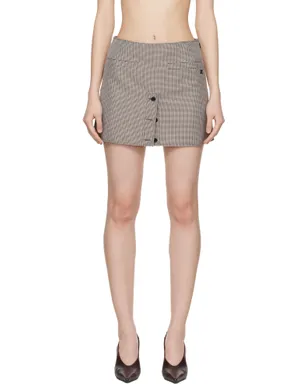 Courrèges Houndstooth ボタン ミニスカート - サムネイル1