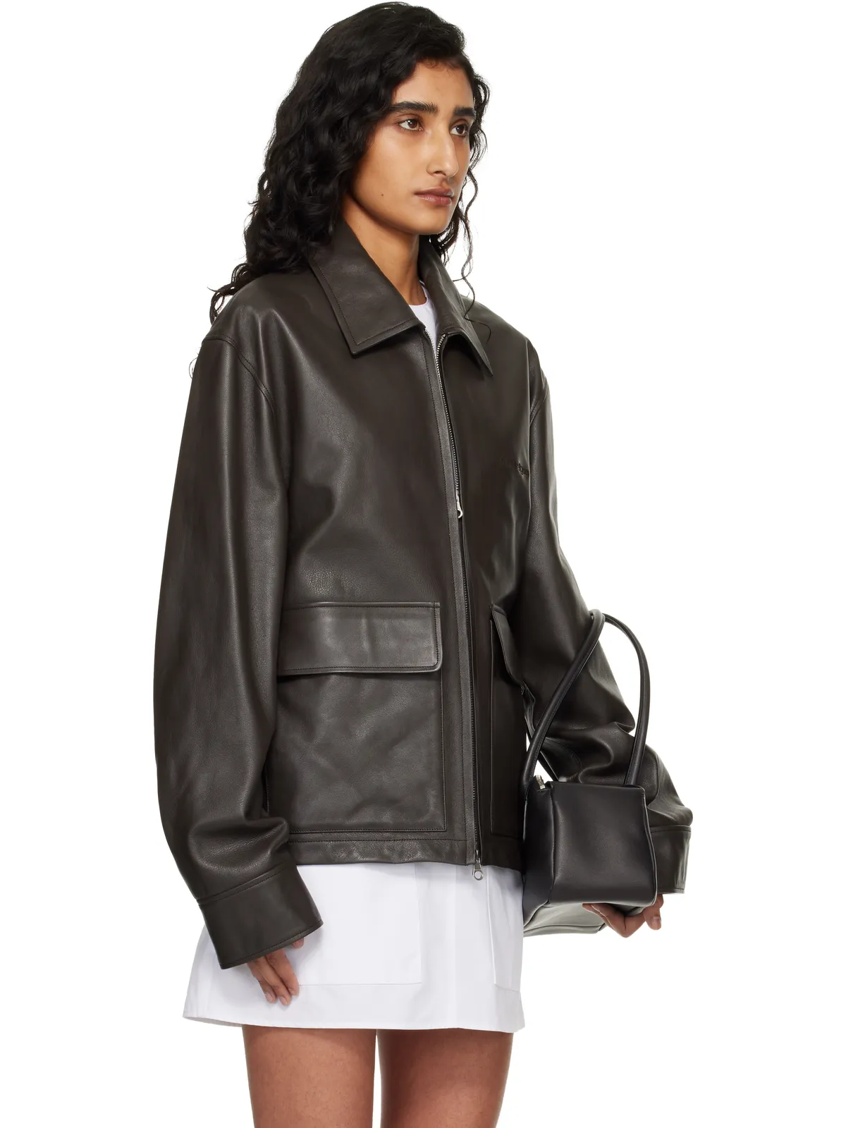 Courrèges 2-Pocket レザージャケット - 画像2