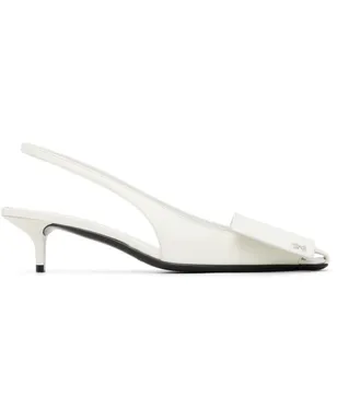 Courrèges ホワイト Fold Iced レザー スリングバックヒール - サムネイル1