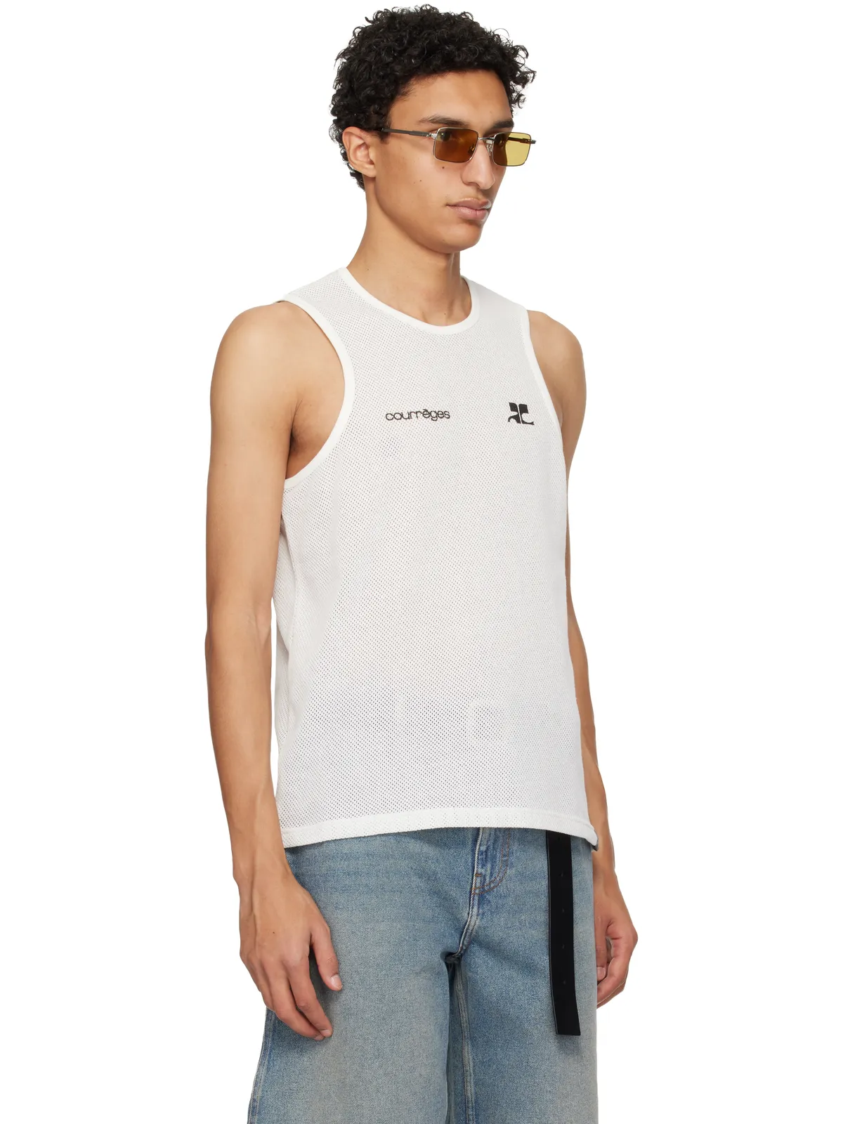 Courrèges プリント メッシュ タンクトップ - 画像2