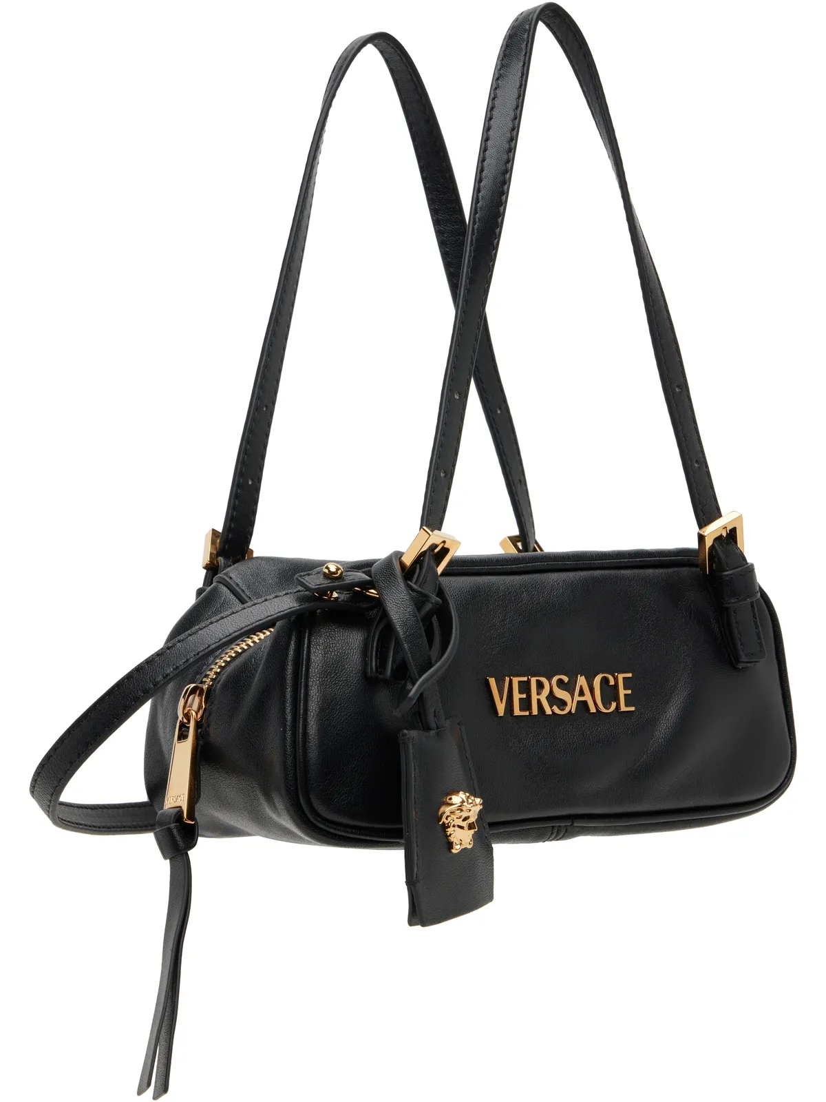 VERSACE ミニ 'Versace Tag' ナッパ ボウリング バッグ - 画像2