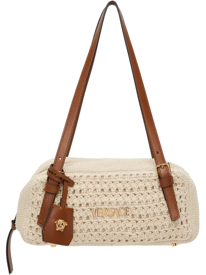VERSACE VERSACE Versace Tag Raffia Bowling バッグの商品画像
