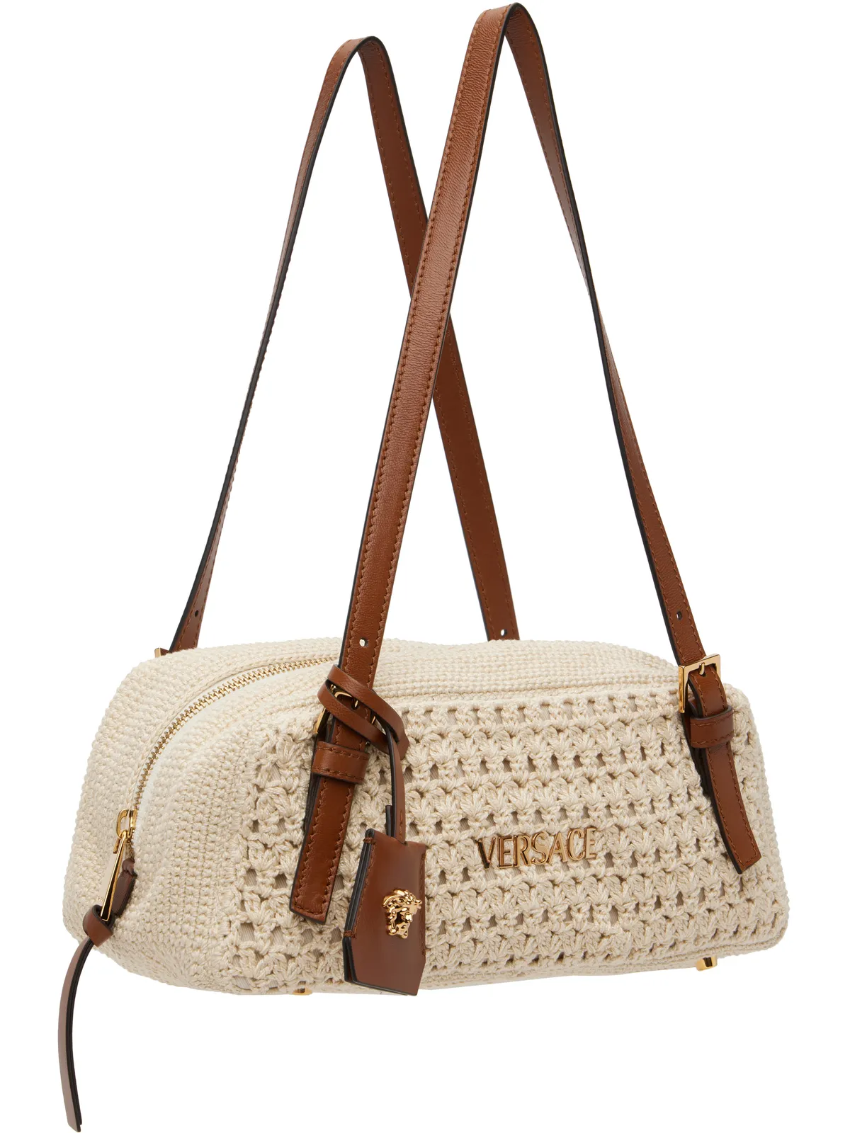 VERSACE Versace Tag Raffia Bowling バッグ - 画像2