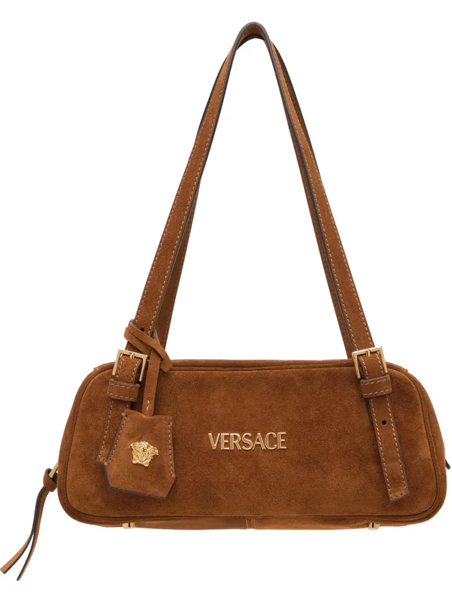 VERSACE VERSACE 'Versace Tag' スエード ボウリング バッグの商品画像