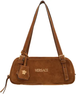 VERSACE 'Versace Tag' スエード ボウリング バッグ - サムネイル1