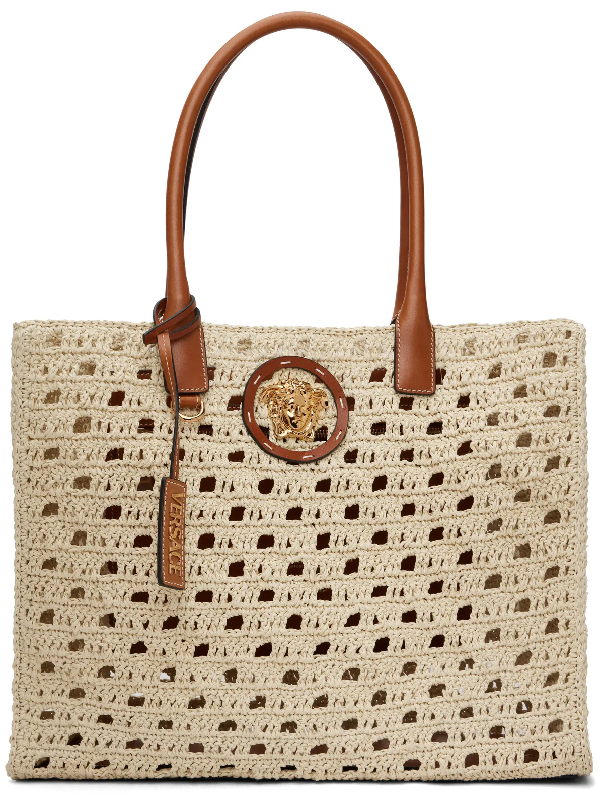 VERSACE ラージ 'La Medusa' ラフィア トートバッグ - 画像1