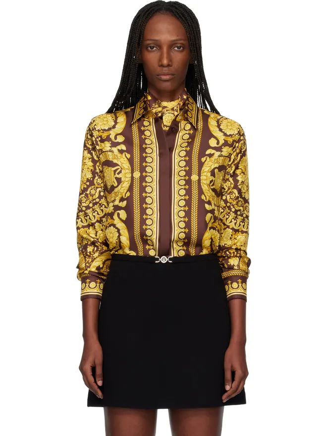 VERSACE VERSACE プリント シルク シャツの商品画像