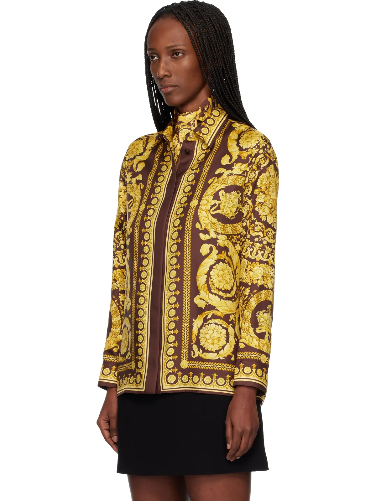 VERSACE プリント シルク シャツ - 画像4