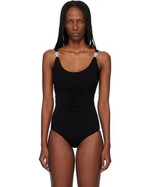 VERSACE ストレッチ クレープ ジャージ ドレープ ボディスーツ - サムネイル1
