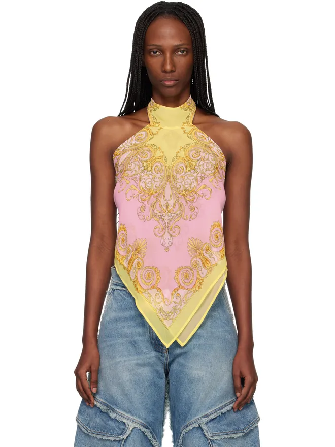 VERSACE VERSACE プリント フーラード カバーアップ トップスの商品画像