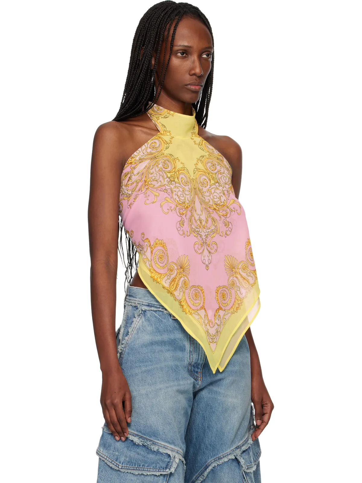 VERSACE プリント フーラード カバーアップ トップス - 画像2
