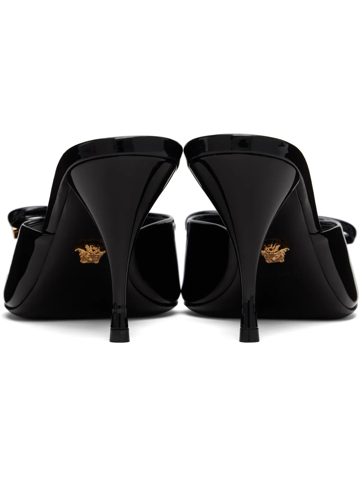 VERSACE Opera リボン パテント ミュール ヒールサンダル - 画像2