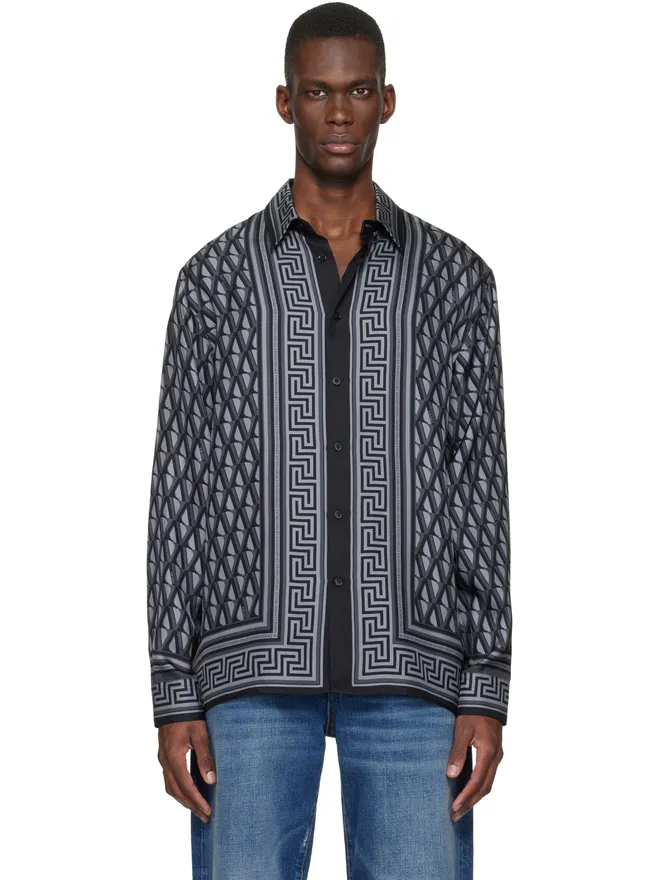 VERSACE VERSACE Printed シルクツイル シャツの商品画像