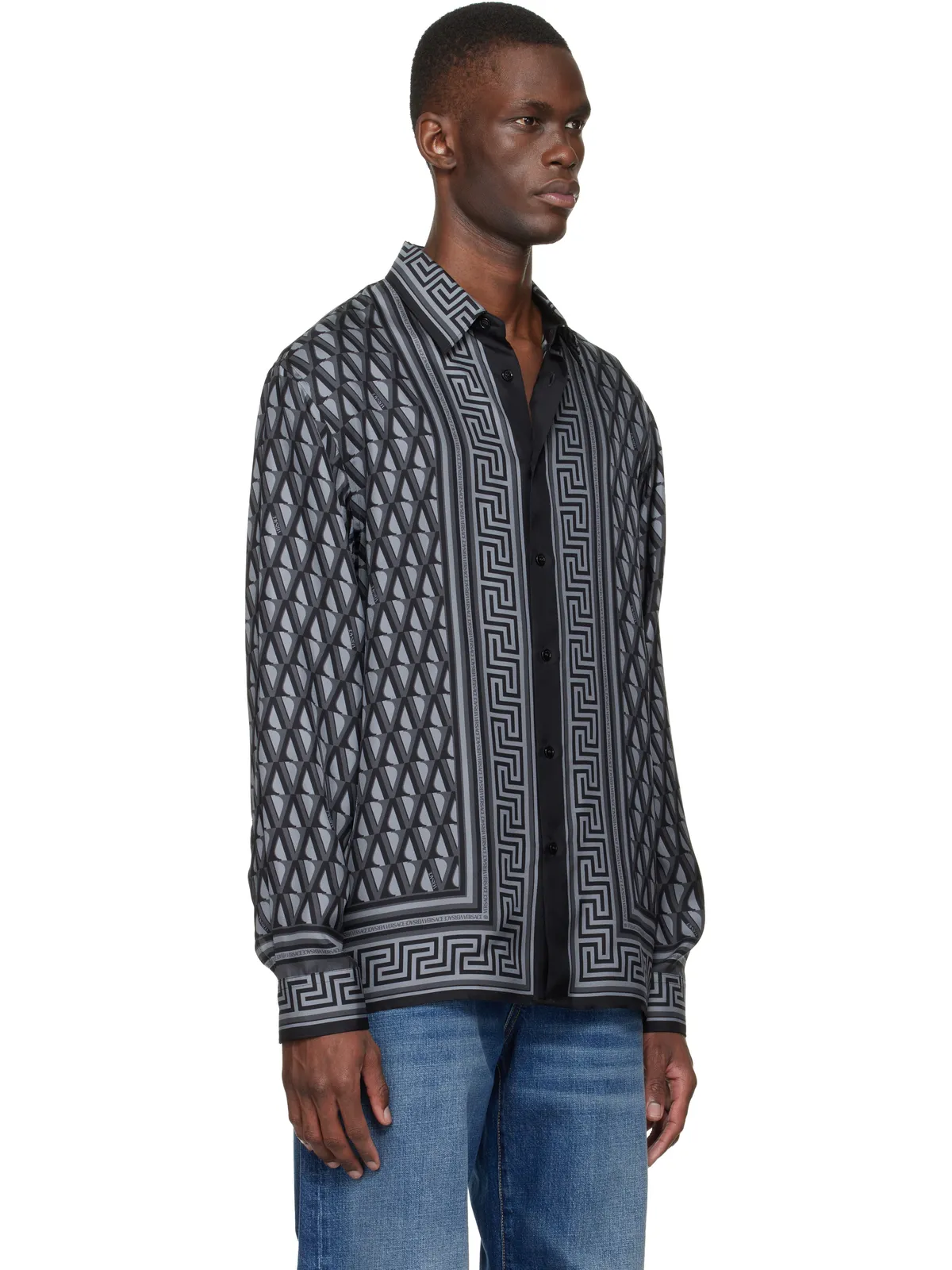 VERSACE Printed シルクツイル シャツ - 画像2