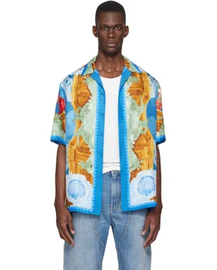 VERSACE Printed シルクツイル レギュラー シャツ - サムネイル1