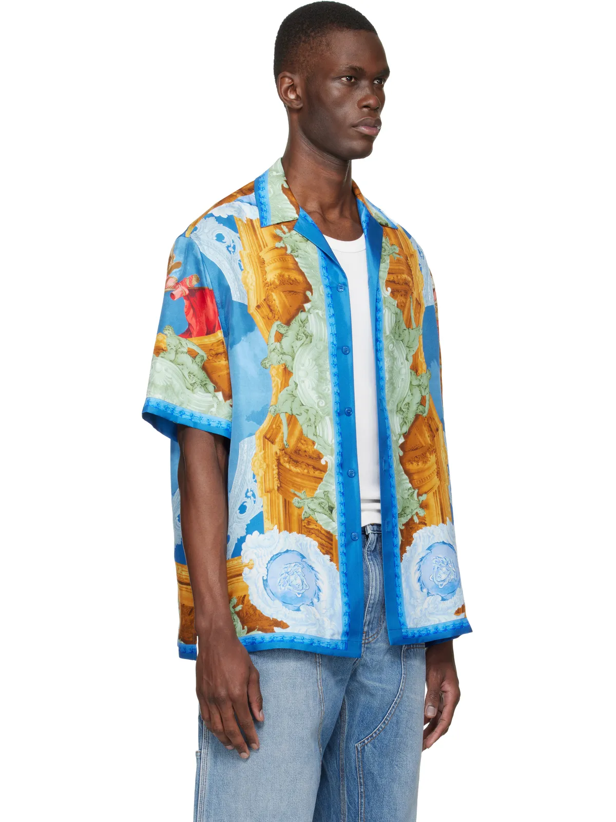 VERSACE Printed シルクツイル レギュラー シャツ - 画像2