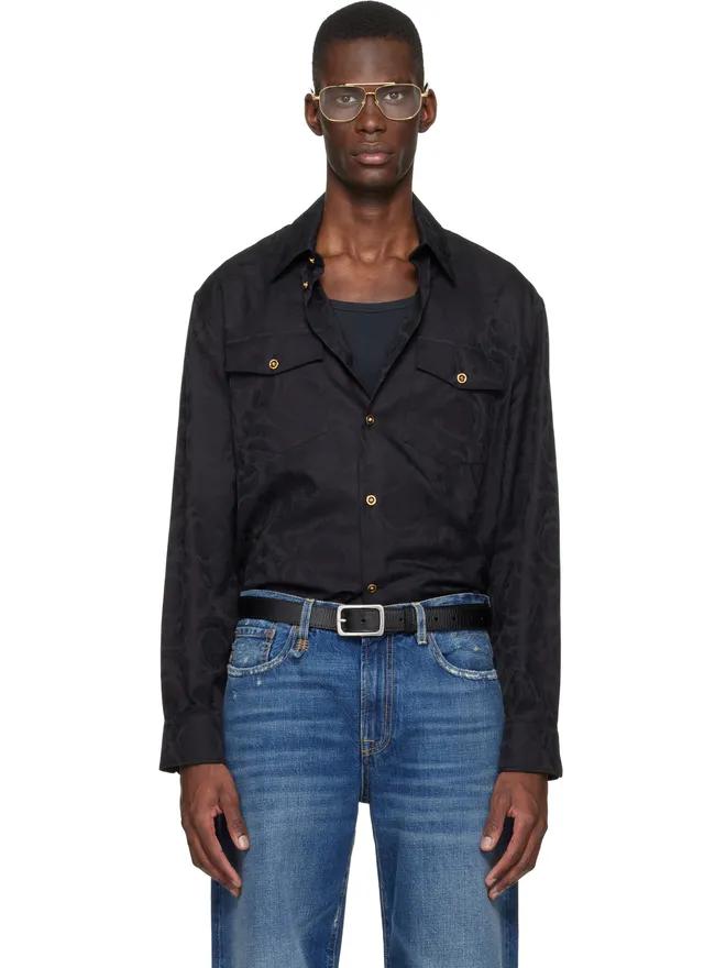 VERSACE VERSACE ジャカード コットンポプリン シャツの商品画像
