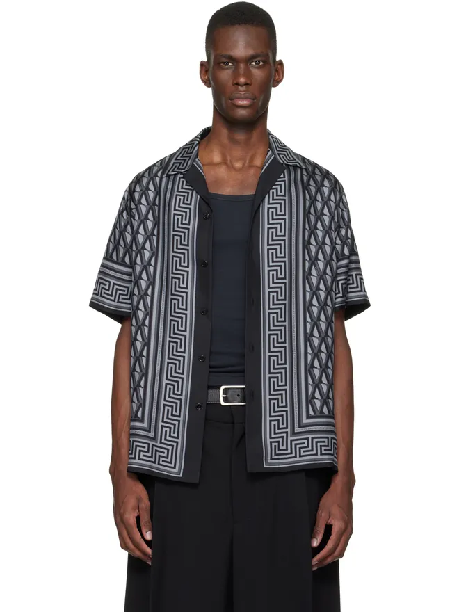 VERSACE VERSACE Printed シルクツイル スリム シャツの商品画像