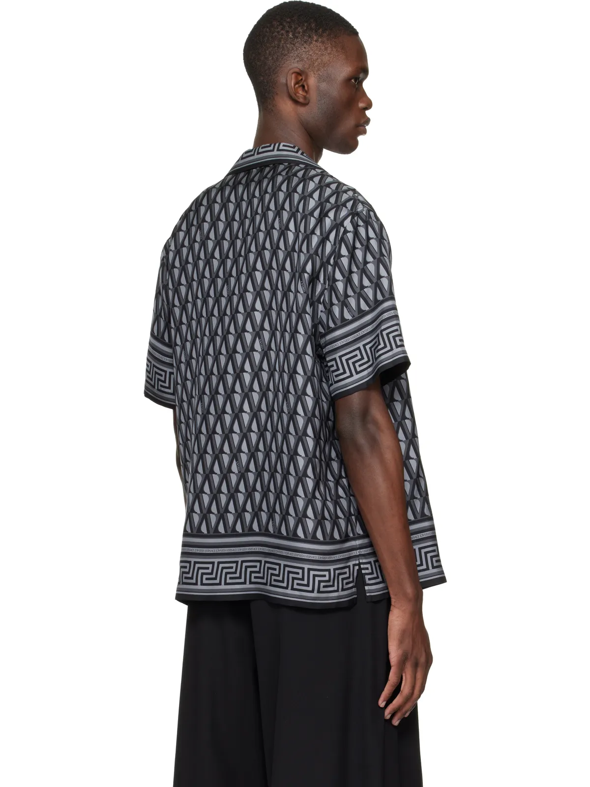VERSACE Printed シルクツイル スリム シャツ - 画像3