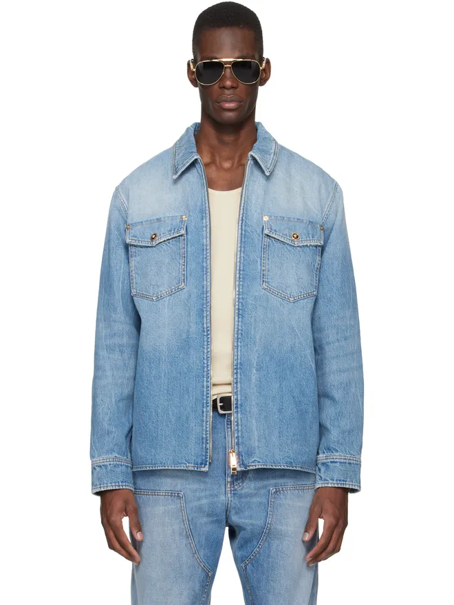 VERSACE VERSACE デニム ジッパー オーバーシャツの商品画像