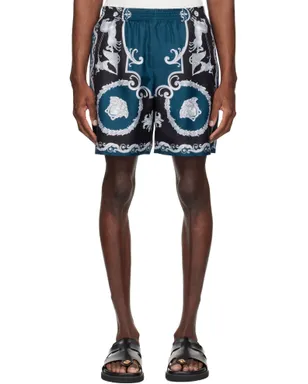 VERSACE Printed シルクツイル スリム ショートパンツ - サムネイル1