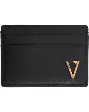 VERSACE 'V' レザー カードケース - サムネイル1