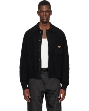 VERSACE Mixed-Stitch ウール ニットカーディガン - サムネイル1