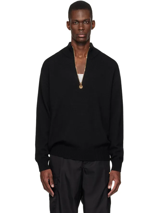 VERSACE VERSACE ウールブレンド ハーフジップ ニット プルオーバーの商品画像