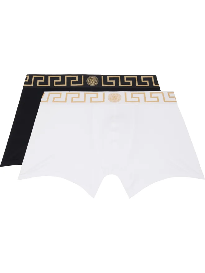 VERSACE VERSACE グレカ ボーダー ロング ボクサーブリーフ 2枚セットの商品画像