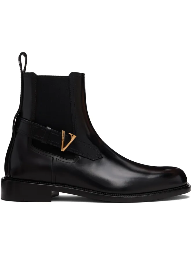 VERSACE VERSACE V レザー チェルシーブーツの商品画像