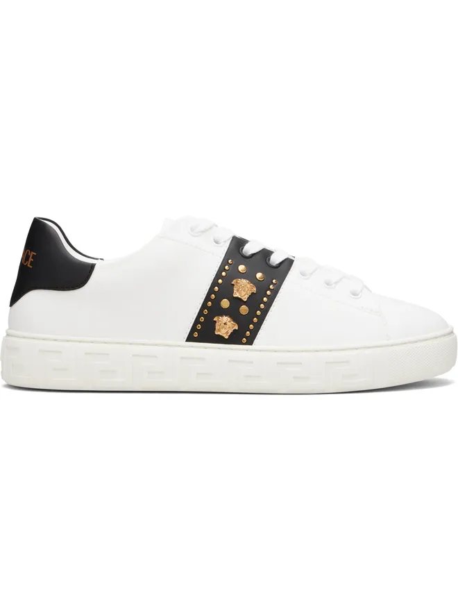 VERSACE VERSACE グレカ エンベリッシュド ナイロン フェイクレザー スニーカーの商品画像