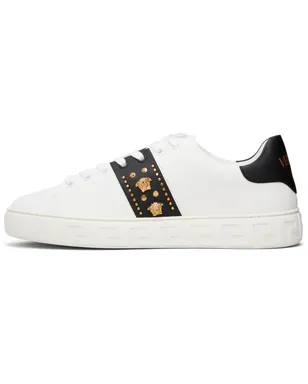 VERSACE グレカ エンベリッシュド ナイロン フェイクレザー スニーカー - サムネイル3