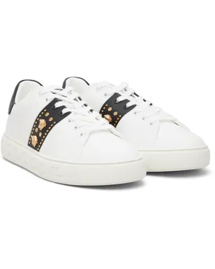 VERSACE グレカ エンベリッシュド ナイロン フェイクレザー スニーカー - サムネイル4