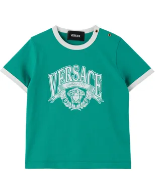 VERSACE ベビー｜ Printed Cotton-Jersey Tシャツ - サムネイル1