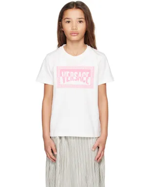VERSACE キッズ｜ コットンジャージ プリントTシャツ - サムネイル1